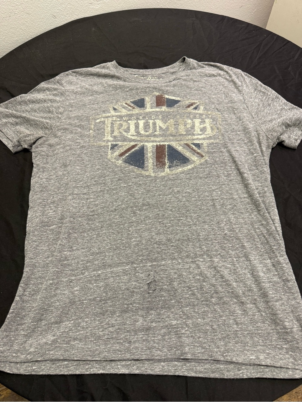 Lucky Brand Gray Heather Triumph Union Jack Graphic Tee (L)